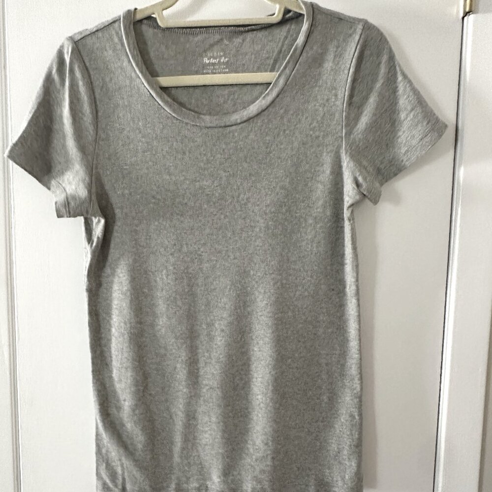 TWO JCrew Tshirts - Women's Medium - Perfect Fit - Green and Gray